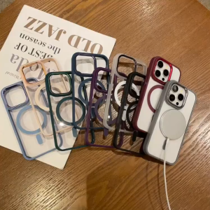 🔥ถูกที่สุด💯ใช้ดี  เคส ไอโฟน 11 เคสไอโฟน13 สะดวกสบายในมือ โปร่งใสสำหรับ iPhone 15 14 13 12 11 Pro Max Plus Magsafe แม่เหล็กกันกระแทกเลนส์ฝาครอบ ไม่ติดรอยนิ้วมือ