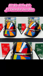 Mũ Bảo Hiểm Lưỡi Trai Nam Nữ Họa Tiết Đa Sắc/Bảo Hành 12 Tháng.