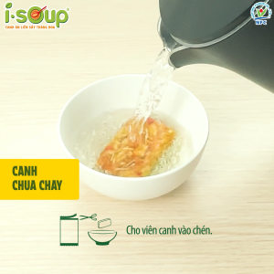 Viên Canh Sấy Thăng Hoa Canh Chua Chay I-Soup 50g (túi 05 viên)