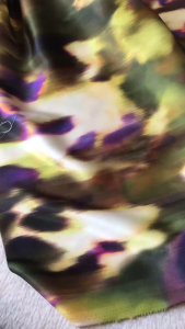 Vải Lụa Bóng Màu Xanh Loang Khổ 1m5 Chất Mềm Rũ Co Giãn Dày Dặn