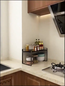 Kitchen Cabinet Shelf Organizers Stackable Seasoning Jar Storage Rack Table Desktop Storage Rack Table Organizer Rak Dapur收纳架