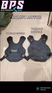 Jaket Rompi Motor DOUBLE Depan Belakang Tebal/Alas Dada Pelindung Dada Rompi Touring Berkendara