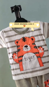 Setelan Baju Bayi Anak Laki-Laki Motif Karakter TIGER SALUR Usia 3-18 Bulan - Lazkids Fashion