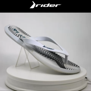 R1 Ink Ad White Black Blue Mens Slippers