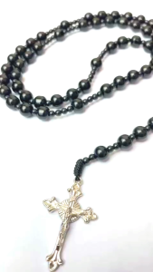 Kalung Rosario Batu Alam Hitam