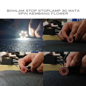Bohlam Stop lamp 30 mata spin kembang flower 30 LED Flash kedip Universal semua motor