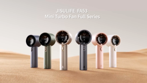 JISULIFE Pro1S Portable Handheld Mini Fan with LED Display Aluminum Alloy Hand Fans Battery Operated USB-C Rechargeable Design for Travel