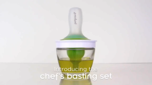 Chef basting Set,Barbeque BBq Brush Oil Dip,silicone oil brush,High quality basting set l BBq brush,oil cooking brush,Best kitchen oil brush,brush for cooking food,durable kitchen oil brush,Dip + go basting brush tool