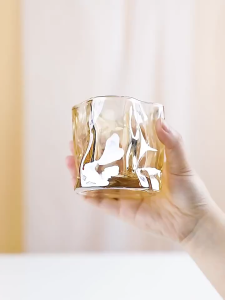 Cốc thủy tinh xoắn decor  sáng tạo uống nước  whisky cao cấp