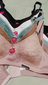 3 Pcs BH Sport Lutino Brukat 36 - 48 JUMBO Kait 3/2 Tanpa Kawat Busa Tipis Fullcup MURAH