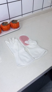 New Magic Cleaning Gloves Latex Pvc Dishwashing Brush Rubber Glove Rubber Waist Washing Glove