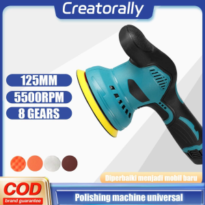 Creatorally 12V Car Polishing Waxing Machine 125mm 5500RPM Cordless Polishing Sanding Waxing Machine Sander EU