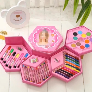 Hộp màu 4 tầng xoay ngộ nghĩnh cho bé học vẽ hộp chì màu 4 tầng xoay có 46 màu xoay gấp gọn thông minh bút màu 46 món vẽ hội hoạ thỏa sức sáng tạo