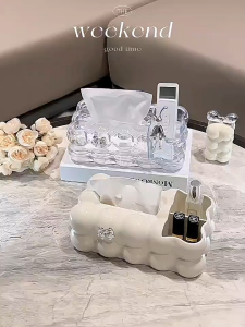 Kotak Tisu Dengan Tempat Penyimpanan / Kotak Tisu Marshmallow / Kotak Tisu Kreatif Baru