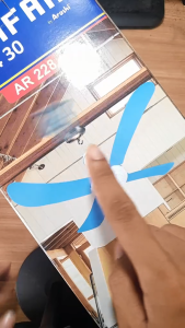 Arashi Helifan Kipas Angin Gantung 15 Watt 4 Baling-Baling Kipas Small 40 CM PE 1