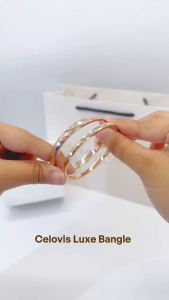 CELOVIS Luxe Engravable Bangle in Rose Gold in S/L Size