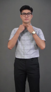 Áo sơ mi ngắn tay nam Vulcano sợi tre cao cấp phom slim kẻ caro màu xám xanh màu ghi màu xanh navy 4029