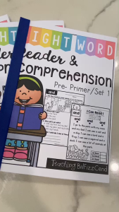Worksheet Sight Word Reader and Comprehension  1-3 พร้อมส่ง