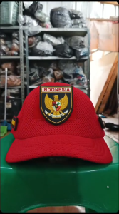 TOPI 17an Agustusan Kemerdekaan Merah Double Mess Velcro Bisa Dipasang Copot BKS