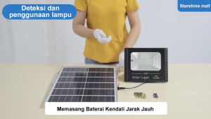 500w lampu tenaga surya solar sorot tahan air outdoor led matahari panel surya IP67