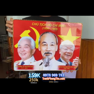 Tranh bác Hồ tranh Chủ Tịch Hồ Chí Minh bác Võ Nguyên Giáp bác Nguyễn Phú Trọng TTB15