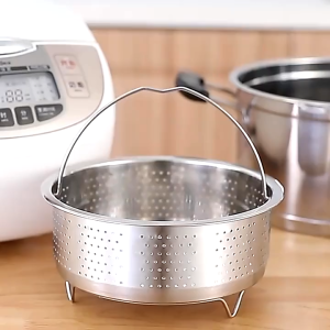 Keranjang Steamer Bahan Stainless Steel 1 / 2 / 3 Liter Untuk Panci Instan 3 / 6 / 8 Qt