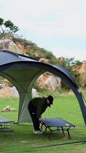 Ultralight Folding Aluminum Camping Cot with Dual Height Adjustability Portable Hiking Bed with Multiple Position Option