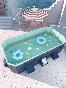 สระน้ํา สระว่ายน้ำครอบครัว สระว่ายน้ำพับได้ สระว่ายน้ำไม่เป่าลม ไม่ต้องเป่าลมหนา4ชั้น PVC 2ชั้น มีให้เลือกหลายขนาด