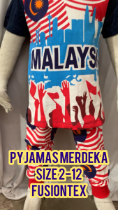 BAJU TIDUR MALAYSIA 100% COTTON FUSIONTEX PYJAMAS BUDAK MERDEKA BOYS PAJAMA GIRLS PAJAMA SETS SET BAJU MERDEKA