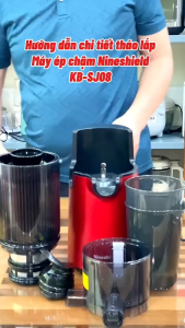 Máy ép chậm Nineshield SJ08 mẫu mới nhất năm 2024 công suất 250W miệng ép lớn ép trái cây kiệt bã bảo hành 12 tháng