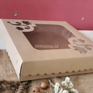 Kotak Kue 20x20x5 B-good + Laminasi Jendela / Dus Brownies Box Brownies Kotak Brownies Box Fudgy Brownies Kotak Kue Lapis Legit Kotak Kue Ulang Tahun Brownies Mini
