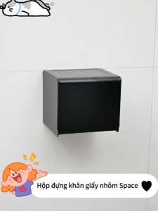 Hộp đựng khăn giấy treo tường bằng nhôm kim loại chống thấm và chống rỉ sét không cần khoan lắp đặt tiện dụng trong phòng tắm