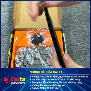 Nhông Sên Dĩa WAVE 125 Sên 9 Li/10 Ly Thép Carbon S45C Gia Nhiệt Nhiều Tầng-NSD Xe Máy CATTA