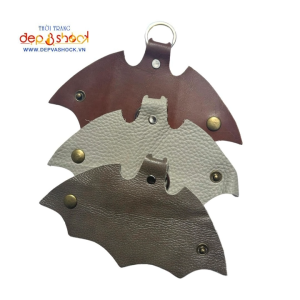 Móc khóa da hình cánh dơi kiểu dáng cá tính mới mẻ nhỏ gọn tiện lợi chất lượng da cao cấp Dep&shock