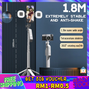 【Malaysia Spot Sale】The new MINI mobile phone live four-legged stand ultra-wide Angle rotating head floor Bluetooth selfie stick Bluetooth remote control 360° selfie stick with light forvlog