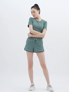 FitYoga Fitness clothing short-sleeved T-shirt women hollow running sports top loose thin quick dry T-shirt