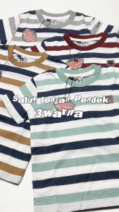 Forgotten Sky Kaos Anak Salur Garis 3 Warna Stripe Shirt Anak Laki-laki Anak Perempuan Premium Usia 1-12 Tahun