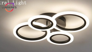 LED Ceiling Light Three-color Dimmable Energy-saving Chandelier Ring Dislocation Splicing Side Light Recessed Ceiling Indoor Lighting Fixtures Simplicity Bedroom Living Room Corridor Aisle Lamps