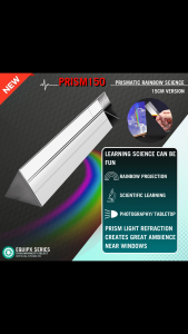 PRISM150 Triangular Prism Crystal Set - Premium K9 Optic Glass (15cm & 10cm) with Safety Box - for Physics Science Experiments Teaching Model Room Decor & Photography Effects