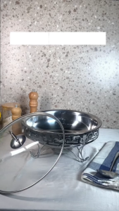 Prasmanan Set Round Bulat With Frame Stainless Dengan Pemanas 1 Tungku