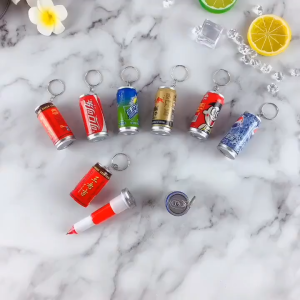 Gantungan Kunci Minuman Kaleng 2 IN 1 Pena Bentuk Minuman Pulpen Botol Minuman Murah
