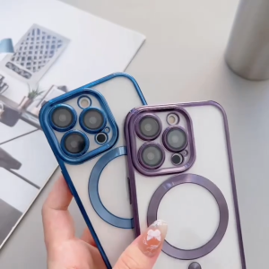 Compatbile for Iphone 15 PRO MAX 15 14 13 12 PRO 11 soft silicone luxury Transparent with Lens Film Phone Case casing cover 手机壳