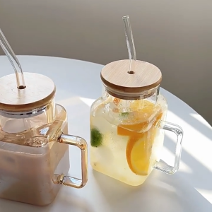 Myelement 620ML Heat Resistant Healthy Glass CupsWater GlassCoffee CupsFlower Tea Glass Microwave Safe Glass Tea Cups