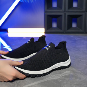 Techdoo Sepatu Slip On Pria Casual Sepatu Cowok Olahraga Trendy Sepatu Slop Mesh MR173