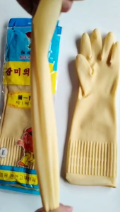 Korean Style Home Multipurpose Household Natural Latex Dish Clothes Washing Gloves (L / XL)