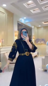 Dinda Gamis Bordir Terbaru 2025 Lebaran Viral/Dres Bordir Kondangan Pesta Mewah/Baju Pesta Wanita Terbaru/Gamis Dewasa Terbaru 2025/
