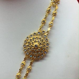 สร้อยสังวานฝังพลอยเพชรซีก ความยาว 52 นิ้ว ใช้กับงานมงคล เครื่องประดับชุดไทย ชุบทอง เสริมบารมี สร้อยโบราณ #บุพเพ #ออเจ้า