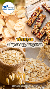 Yến mạch cán dẹt 500g (Dùng cho bé ăn dặm granola ăn kiêng ngũ cốc ăn sáng) - Thảo Dược Hạnh Nguyên