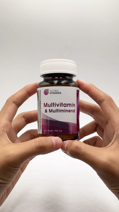 วิตามินรวม และ แร่ธาตุรวม x 1 ขวด โกลบอลวิตามิน Multivitamin and Multimineral Global Vitamins มัลติวิตามิน