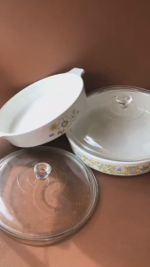Corning Ware - Floral Boutique - 01 Chiếc Chảo Nồi Bằng Thuỷ Tinh Chịu Sốc Nhiệt [Bán Lẻ]